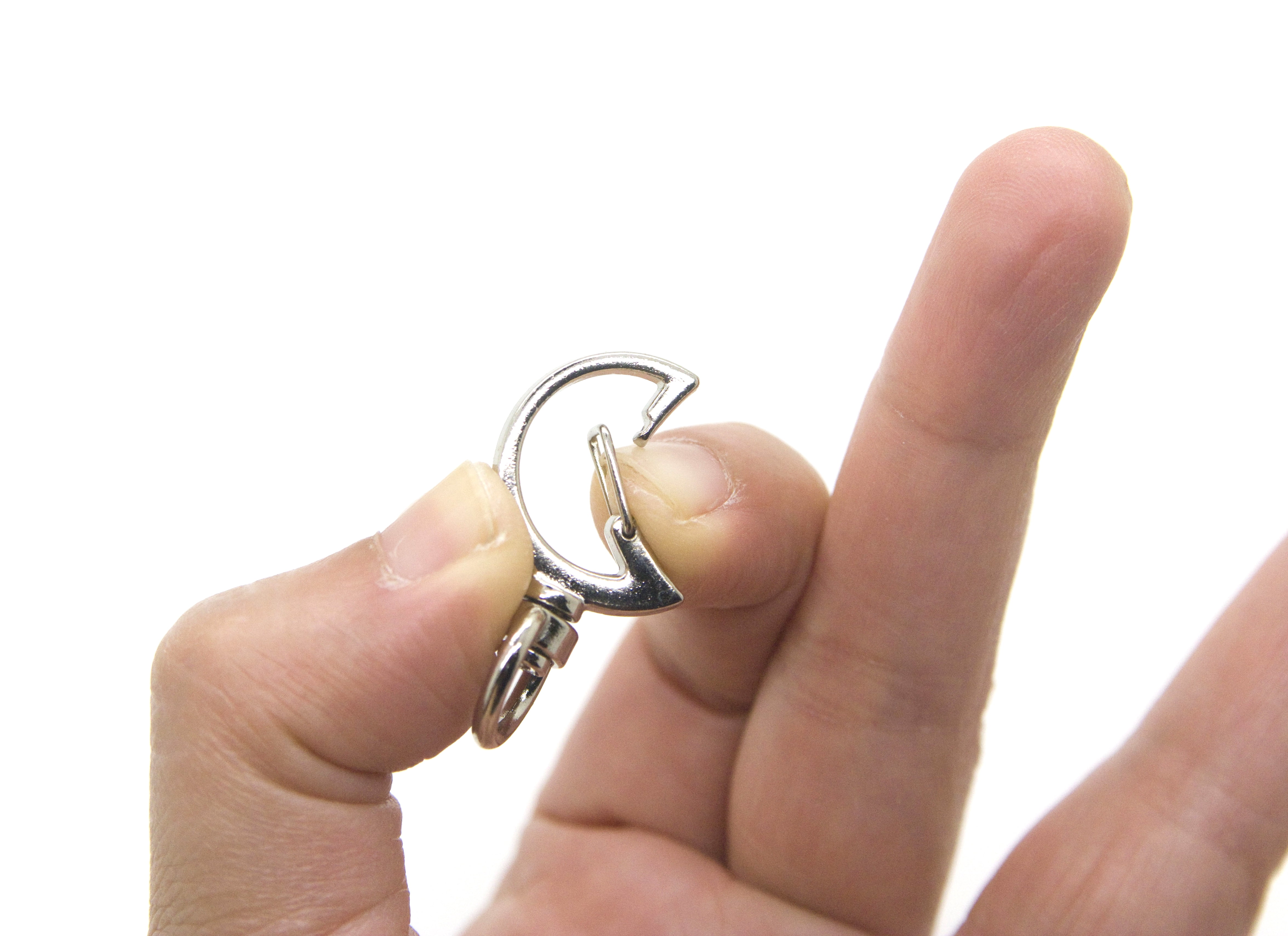 Pack of 100 Metal Moon Shaped Spring Snap Keychain Clip Hanging Buckle Key Ring DIY Craft Key Chains Accessories