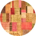 thumbnail image 1 of Ahgly Company Indoor Round Patchwork Orange Transitional Area Rugs, 8' Round, 1 of 1