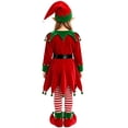 thumbnail image 3 of Grblisyd Kids Christmas Set Santa Claus Helper Elf Costume Outfits Long Sleeve Dress Hat Stockings, 3 of 4