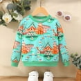 thumbnail image 2 of EnJoCho Child Girl Outfit Toddler Boys Girls Sweater Long Sleeve Strips Christmas Day Cartoon Print Sweater Small Kids Trendy Winter Fall Clothing, 2 of 8