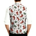 thumbnail image 4 of Resicozy Mens Christmas Vest Xmas Printed V-Neck Holiday Tree Snowflake Fashion Vest Party Winter Tops White 4XL, 4 of 7