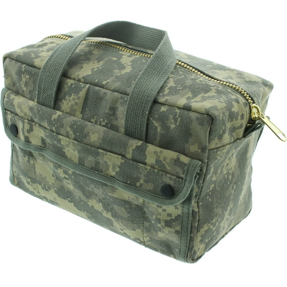 ARMYU Sac à Outils Petit Usage Intensif Tactique en Toile de Coton, 11 Pouces x 7 Pouces x 6 Pouces, ACU Numérique - Fermeture Éclair en Laiton