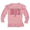 thumbnail image 2 of Infant Wes & Willy Pink Alabama Crimson Tide Heart Print Ruffle Long Sleeve T-Shirt and Pants Sleep Set, 2 of 3