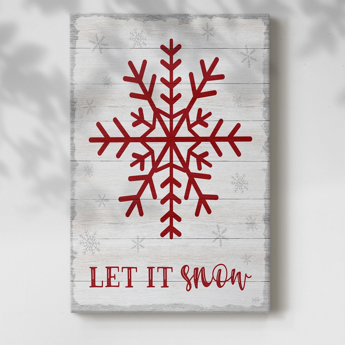 Let It Snow Snowflake- Gallery Wrapped Canvas