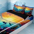 thumbnail image 2 of Erosebridal Ocean Dolphin Zipper Full Size Comforter Sets with Fitted Sheet and 2 Pillowcases, Sea Animal Zipper Bedding Set, Black Reversible, 2 of 7