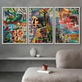 thumbnail image 3 of wall26 Framed Canvas Print Wall Art Set Spray Paint Girl &amp; Pearl Earring Graffiti &amp; Street Art Comic Book Illustrations Modern Art Urban Portrait for Living Room, Bedroom, Office - 24"x3, 3 of 5