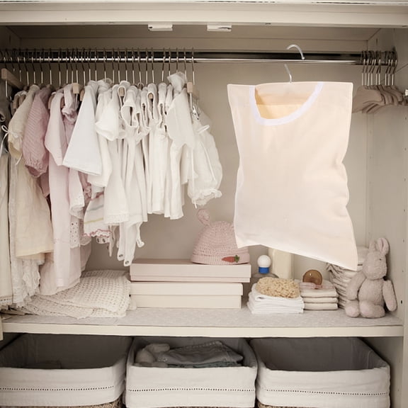 Laundry Storage Bags with Stainless Steel Clothespin Holder and Polyester Hanging Clothes Pin Organizer
