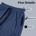 thumbnail image 3 of fatyb Mens Athletic Pants Mesh Elastic Waist Drawstring Sports Pants Breathable Workout Running Pants, 3 of 7