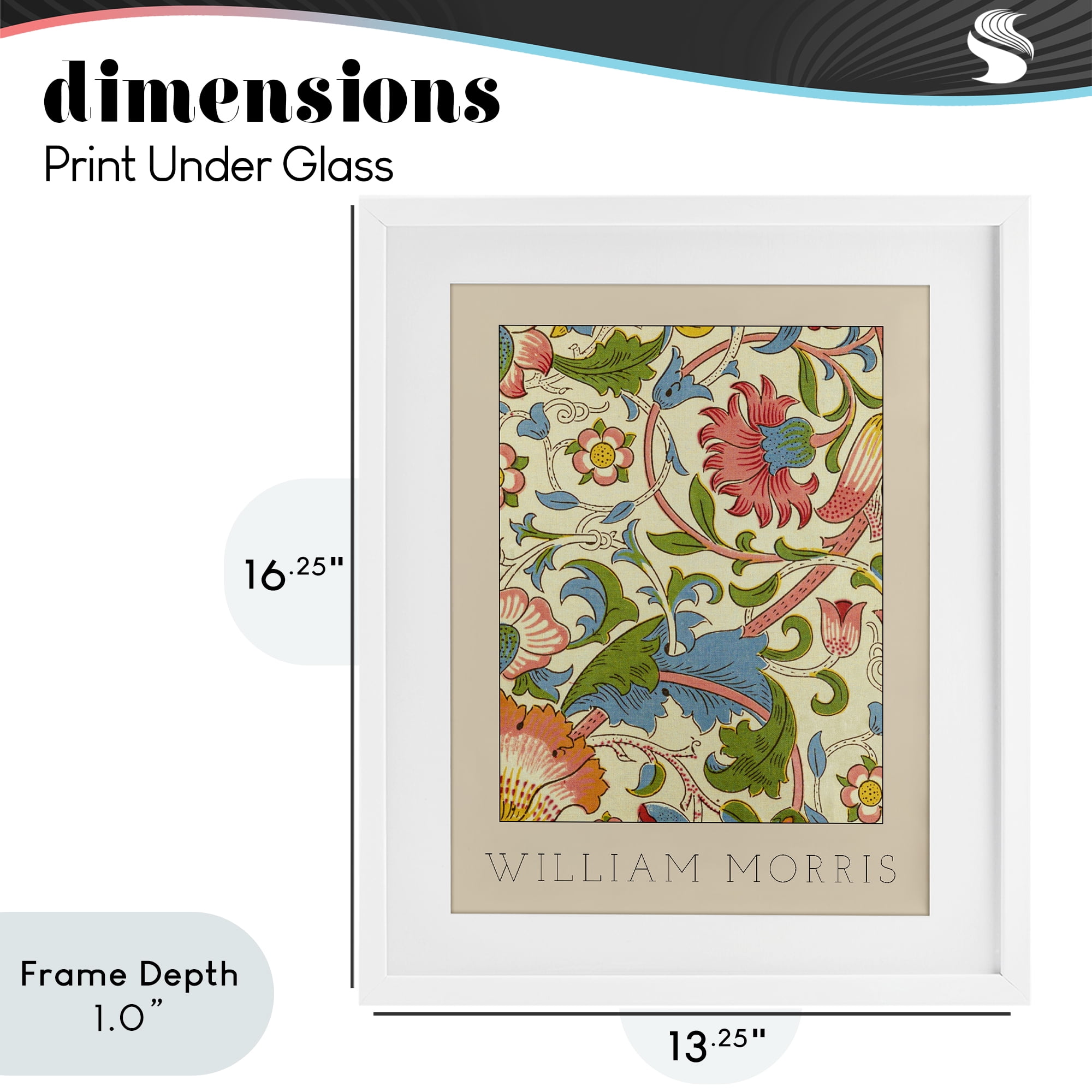 Stupell Industries Stylish Boho Classic Flowers White Framed Print Under Glass, design by Lil' Rue