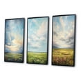 thumbnail image 3 of Designart "pasture Bold Horizon III" Landscape & Nature Framed Wall Art Set Of 3 - Green Meadow Frame Gallery Wall Set For Home Decor, 3 of 6