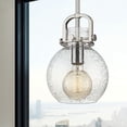 thumbnail image 3 of Innovations Lighting  Newton Sphere - 1 Light 8" Stem Hung Pendant Clear/Satin Nickel, 3 of 3