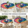 thumbnail image 7 of Colorful Tie Dye Pattern Round Fitted Tablecloth with Elastic Edge,Dining Table Cover Waterproof,Outdoor Round Tablecloth for Camping,Dining,Indoor and Outdoor, 7 of 7