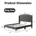 thumbnail image 6 of Soonbuy Full/Queen/King Platform Bed Frame, Upholstered Wingback Headboard,Light Gray, 6 of 6