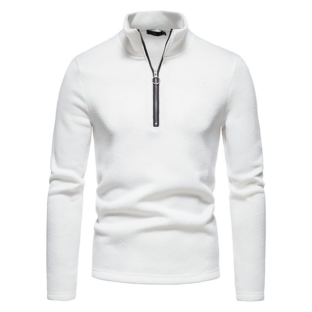 Chandail Décontracté d'Automne pour Hommes à Col Roulé avec Fermeture Éclair, Mode, Manches Longues, Chaud, Tricoté, Uni