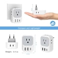 thumbnail image 3 of 2 Pack European Travel Plug Adapter USB C, US to Europe Plug Adapter with 4 Outlets 3 USB Charger, 3 of 7
