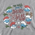 thumbnail image 2 of Smurfs We Wish You A Smurfy Christmas Unisex Adult Crewneck Sweatshirt, Athletic Heather, X-Large, 2 of 4