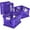 Purple/White, variant on Homestock Premium File Crate With Molded Handles, Letter And Legal Document And Folder Storage, 3-Pack , Made Of Plastic - 17.25"L X 14.25"W X 10.5"H-Color:Blue/White