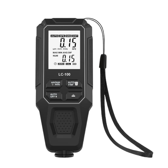 Digital Coating Thickness Gauge 0-2000μm Large Display Paint Coating Meter with Backlit Unit Conversion Car Paint Gauge