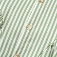 thumbnail image 6 of BLTIBY Girls Shirts Dresses Button Down Short Sleeve Casual Lapel Striped Sundress A-line Ties Dress Summer Dress Green 7-8Years, 6 of 6