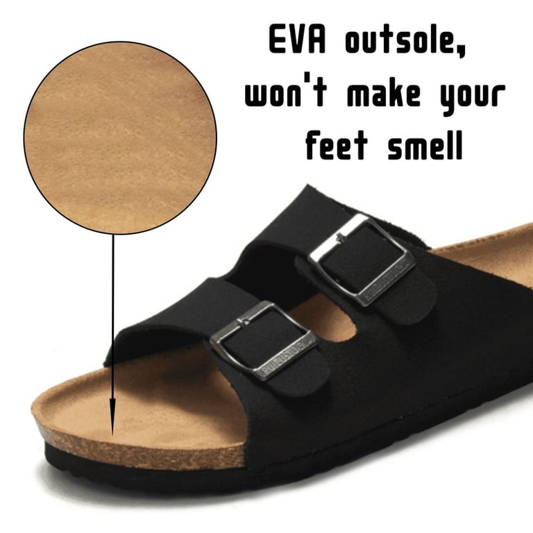 BERANMEY Unisex Cork Footbed Sandal, Adjustable 2-Strap Flat  display picture 2