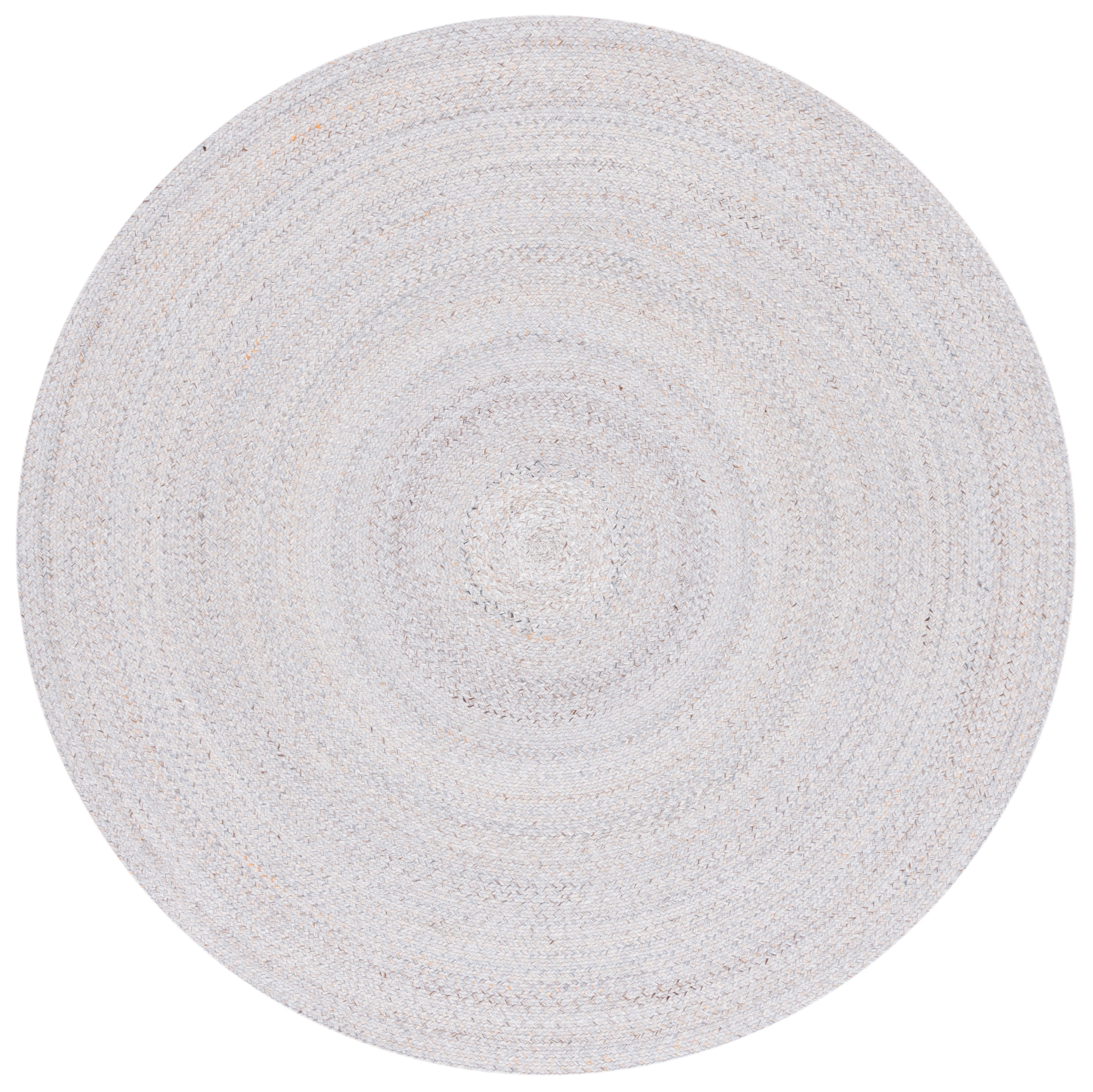 SAFAVIEH Braided Lyla Solid Polyester Reversible Area Rug, Gray/Yellow, 5' x 5' Round