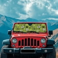 thumbnail image 3 of Yuyamidu St. Patrick's Day Windshield Sun Shade, Green Leaf Shade Heat Shield Compatible with JK JKU TJ 2 Door / 4 Door, 3 of 7