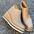 thumbnail image 2 of CAROOTU Bottines pour Femmes Couleur Unie Bout Rond Chaussures Compensées Chaussures Décontractées à la Mode, 2 of 5
