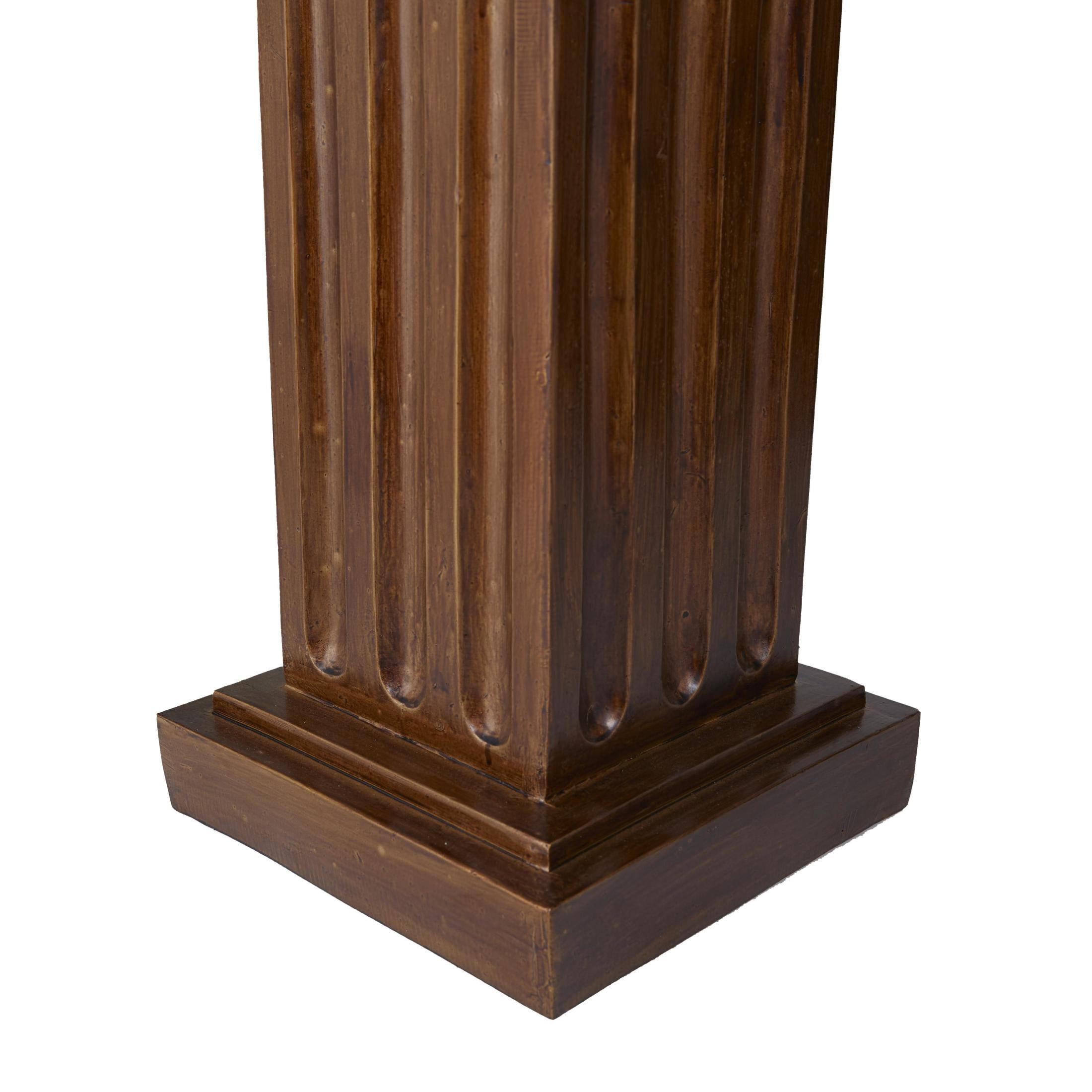 DecMode 8" x 25" Brown Polystone Horse Pedestal Table, 1-Piece
