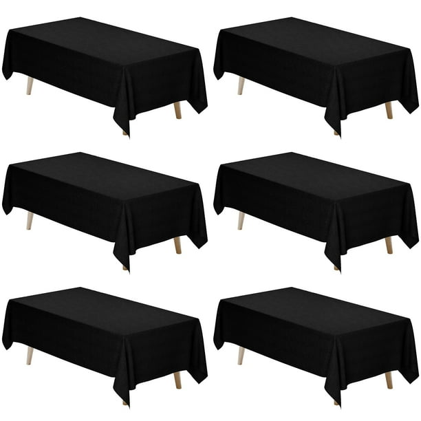 Mantel Fixwal de tela de poliéster negro de 70 x 120 cm, paquete de 6