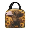 thumbnail image 1 of Easygdp Cute Cow Sunflower Field Bolsa Térmica Premium - Tela Oxford Impermeable, Gran Capacidad, Bolsillo Frontal, Unisex para Trabajo, Escuela, Actividades al Aire Libre y Picnics, 1 of 8