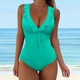 thumbnail image 5 of Cathalem One Piece Swimsuit Monokini Tummy Control Swimwear,Blue L, 5 of 5