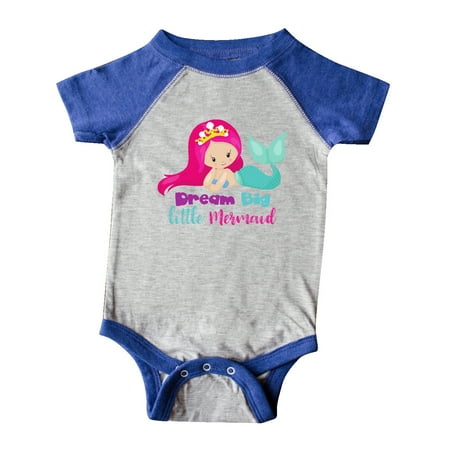 

Inktastic Dream Big Little Mermaid Mermaid With Pink Hair Gift Baby Girl Bodysuit