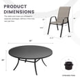 thumbnail image 2 of DIFY 11-Piece Patio Dining Set for 10, 63" Metal Round Table with 10 Stackable Chairs, Black&Brown, 2 of 8