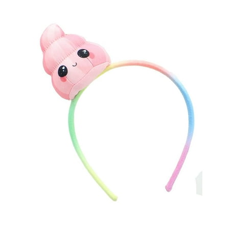 Glitter Galaxy Plush Pink Poop Emoji Child Costume Headband