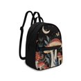 thumbnail image 2 of HELLHERO Night Mushroom Moon Print Mini Backpack, Lightweight Polyester Small Backpack for Hangouts Travel, Adjustable Strap Small Purse Backpack for Women, 2 of 8