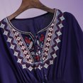 thumbnail image 4 of Pompotops Mode Femmes Été Décontracté Imprimé Taille Élastique Hauts Col en V Manches Courtes T-shirts Blouse Liquidation, 4 of 5