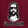 thumbnail image 5 of Wild Bobby, Jesus: Ill Be Back Inspirational/Christian Unisex Crewneck Graphic Sweatshirt, Maroon, Medium, 5 of 5