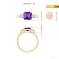 thumbnail image 4 of ANGARA Natural Square 1.3 ct Amethyst and Diamond Three Stone Ring in 14K Yellow Gold for Women (Size-7mm) | February Birthstone, Anniversary, Jewelry Gift for Women | Natural Amethyst Ring, 4 of 8