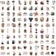thumbnail image 2 of Paquete de pegatinas con temática de café, 100 unidades, calcomanías estéticas de vinilo para café, 2 of 2