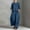 Navy plus size 2 piece set a1, variant on Cagogo Women's Plus Size 2 Piece Set Casual Round Neck Short Sleeve Tops Wide Leg Pants Loose Boho Summer Outfits Solid Cruise Matching Lounge Travel Clothes, Orange 3XL