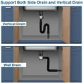 thumbnail image 5 of Clearance Plumbing Fittings under $5,Drain Pipe Kit Bathroom Drain Kit With Flexible Expandable P Trap Flexible Drain For Bathroom And Kitchen For 1 1/4'' & 1 1/2'' Drain Hole, 5 of 9