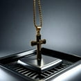 thumbnail image 3 of Mens Cross Necklaces Stainless Steel Cross Pendant Necklace For Men, 3 of 6
