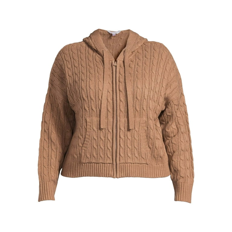 No Boundaries Juniors Plus Size Cable Zip Sweater Sizes 1X 4X