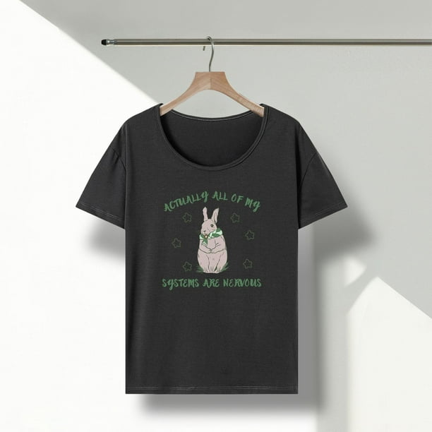 Camiseta para mujer, ropa de calle, camisetas de manga corta, camisetas cómodas con cuello redondo, camisetas básicas para caminar, desplazarse, viajar gris oscuro Yinane Manga corta