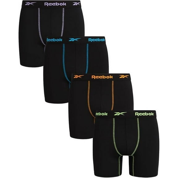 REEBOK MEN'S PACK 4 - 211 P52 MULTI PURPLE - LARGE - UNDERWEAR X4 BOXER BRIEF