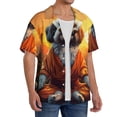 thumbnail image 4 of Cauagu Cartoon Puppy Sunset Men's Short Sleeve Button Down Hawaiian Shirt for Men Bowling Shirts Casual Summer Beach Shirt,XX-Large, 4 of 6