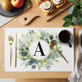 thumbnail image 2 of Letter A Placemats Set&nbsp;of&nbsp;8 Alphabet Green Eucalyptus Leaves Plant Simple Heat Insulation Washable Place Mats, Non-Slip Table Mats for Dining Table Party Kitchen Decor,13x19 Inch, 2 of 9