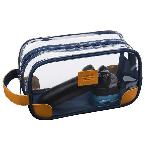 Neceser Lermende transparente para hombre que viaja, azul, impermeable