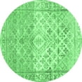 thumbnail image 1 of Ahgly Company Indoor Round Abstract Emerald Green Contemporary Area Rugs, 7' Round, 1 of 4