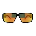 thumbnail image 2 of Locs Oversized Mirror Lens Thin Plastic Gangster Rectangle Sunglasses Matte Black Orange Mirror, 2 of 4